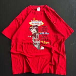 Red vintage betty boop good girls go to heaven t shirt